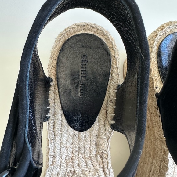 Celine Espadrilles Black Velvet Sandals Wedge Platforms size 40 New with box - Picture 5 of 10